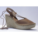 Espadrille à Semelle Compensée en cuir