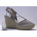Espadrille à Semelle Compensée en cuir