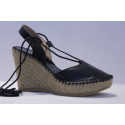 Espadrille à Semelle Compensée en cuir