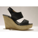 Platform espadrille in leather