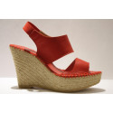 Platform espadrille in leather