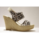 Espadrille Plateforme cuir léopard