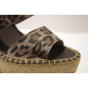 Espadrille Plateforme cuir léopard