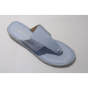 Espadrille tong en cuir