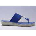 Espadrille tong en cuir