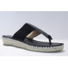 Espadrille tong en cuir