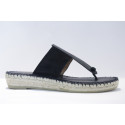 Espadrille tong en cuir