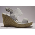 Lace and leather Wedge espadrille