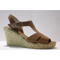 Leather salomé espadrille