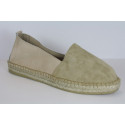 Espadrille Bi-matière hand sewn Leather 