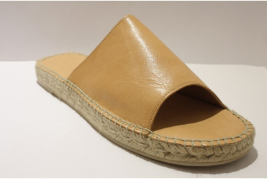 Mule espadrille cuir naturel