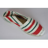 Espadrille traditionnelle cousue main rayure basque 