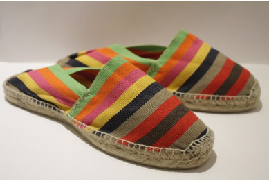 Espadrille traditionnelle cousue main rayée 