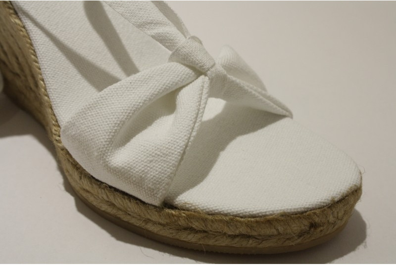 "Penelope" Espadrille à lacets talon haut