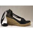 "Penelope" Lace ups espadrille with medium heel
