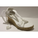 "Penelope" Lace ups espadrille with medium heel