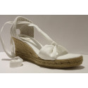 "Penelope" Lace ups espadrille with medium heel