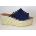 Espadrille Mule compensée en daim