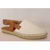 Sandale espadrille profilée en coton et cuir