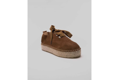 Baskets Espadrille plateforme en cuir