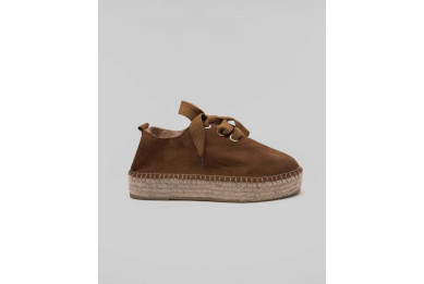 Baskets Espadrille plateforme en cuir