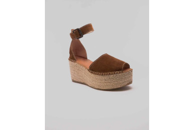 Sandale Espadrille compensée en daim