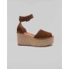 Sandale Espadrille compensée en daim