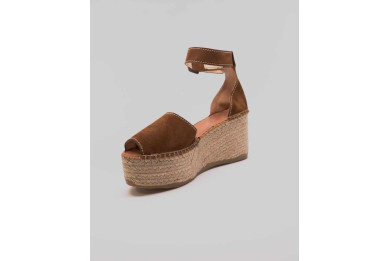 Sandale Espadrille compensée en daim