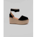 Wedge espadrille sandals in leather