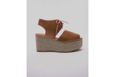 Sandale Espadrille compensée style bottine