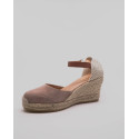 Espadrille compensée à boucle en daim