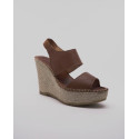 Platform espadrille in leather