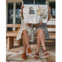 Platform espadrille in leather