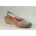 Espadrille sling back mix jute and rafia