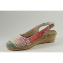 Espadrille sling back mix jute and rafia