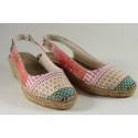 Espadrille sling back mix jute and rafia