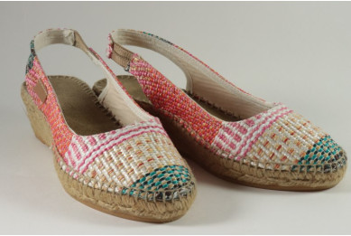 Espadrille Sling Back mix jute et raphia