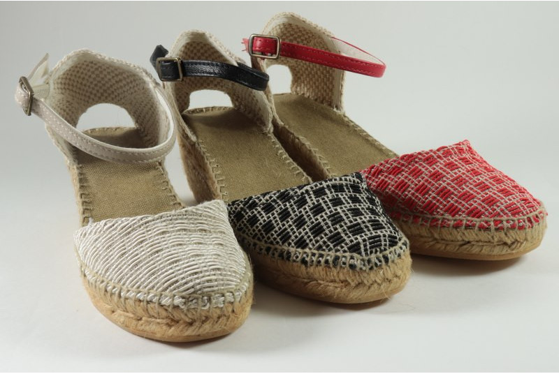 Espadrille coton et jute tressé avec boucle (cunit)