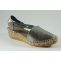 Metalic Leather espadrille with bands