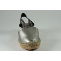 Metalic Leather espadrille with bands