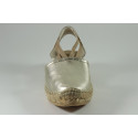 Metalic Leather espadrille with bands