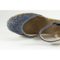 Lace espadrille with buckle