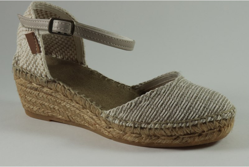 Espadrille Mariage coton et jute tressé