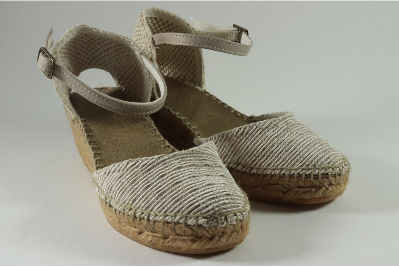 Espadrille Mariage coton et jute tressé