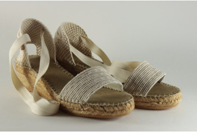 Espadrille de mariage à lacet en coton tressé