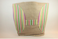 Sac jute naturel et coton espadrille jaune vert rose