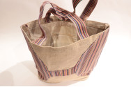 Sac jute naturel et coton espadrille multicolore