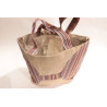 Sac jute naturel et coton espadrille multicolore