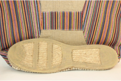 Sac jute naturel et coton espadrille multicolore