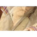 Bag natural fiber and espadrille cotton bordeaux stripe